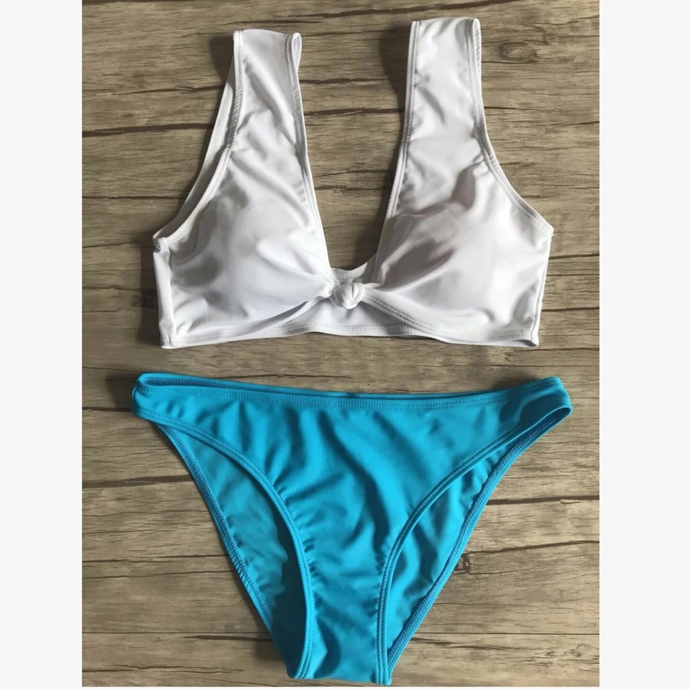 🐬🐬Enjoy Sunshine White Blue Bikini - Picture 2 of 2